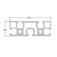 10-9032-0-36IN MODULAR SOLUTIONS EXTRUDED PROFILE<br>90MM X 32MM PROFILE, CUT TO THE LENGTH OF 36 INCH